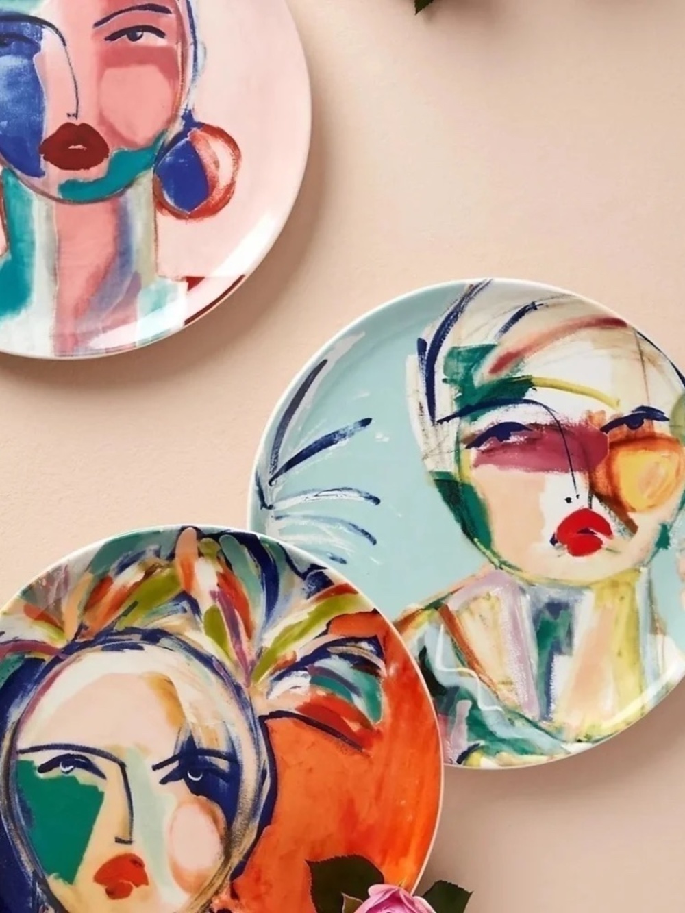 NWOT Anthropologie Belle D'Isle Dessert Plates, Set of 3, Rare Sold Out